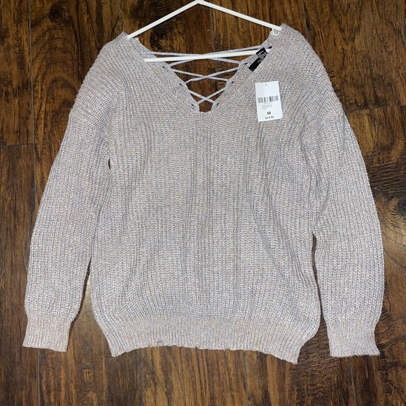 NWT Forever 21 Lace Up Sweater M - Picture 11 of 11